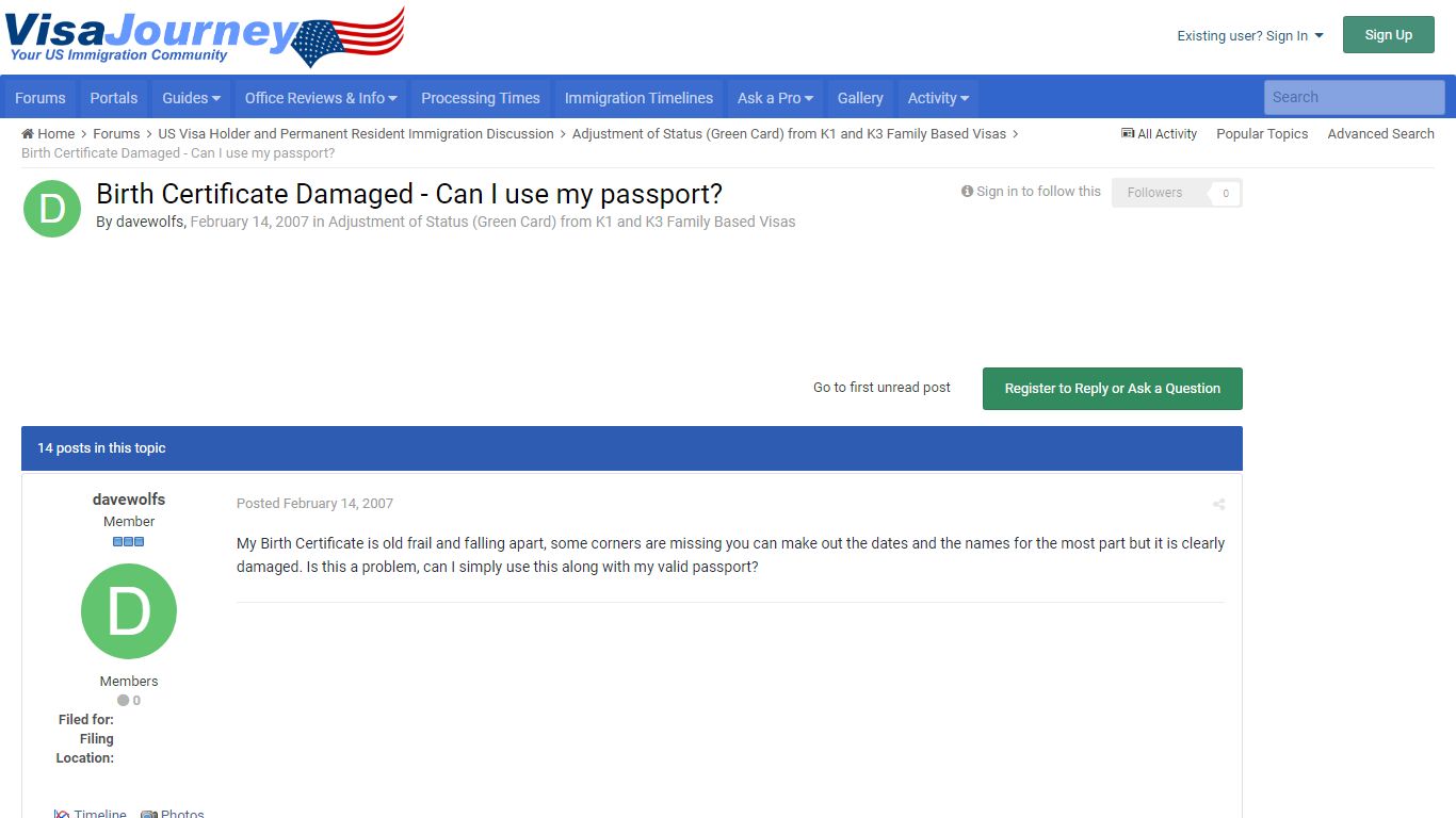 Birth Certificate Damaged - Can I use my passport? - VisaJourney